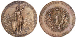Bronzene Schützenmedaille 1892 Auf Das Eidgen. Schützenfest. 45 Mm. Vorzüglich. Richter 808e. - Autres & Non Classés