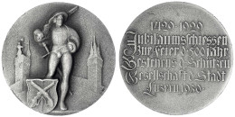 Silbermedaille 1930 Von Renggli. 500 Jahrfeier D. Schützengesellschaft. 40 Mm, 29,39 G. Vorzüglich, Mattiert. Richter 90 - Autres & Non Classés