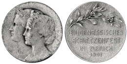 Silberne Schützenmedaille 1907 A.d. Eidgen. Schützenfest. 27 Mm, 10,25 G. Vorzüglich, Kratzer. Richter 1793d. - Autres & Non Classés