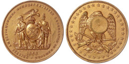 Bronzemedaille 1868 Von Smith. Drittes Amerikanisches Bundesschiessen New York. 38 Mm; Deutschsprachig. Vorzüglich, Krat - Altri & Non Classificati