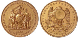 Bronzemedaille 1868 Von Smith. Drittes Amerikanisches Bundesschiessen New York. 38 Mm; Deutschsprachig. Vorzüglich, Krat - Autres & Non Classés