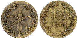 Messingmarke Zu 10 Kreuzern 1804. 26 Mm. Vorzüglich - Monete D'oro