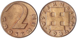 2 Groschen 1934. Prägefrisch. Nile Post 5. - Monete D'oro