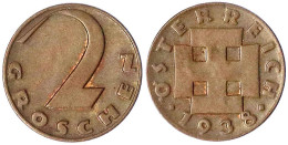 2 Groschen 1938. Prägefrisch. Nile Post 5. - Monete D'oro