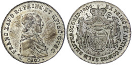20 Kreuzer 1806 IH, Wien. Vorzüglich/Stempelglanz, Selten. Slg. Unger 1973. Holzm. S. 66. - Gold Coins
