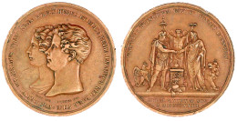 Bronzemedaille 1823 V. Loos Und König, Vermählung Des Kronprinzen Friedrich Wilhelm Mit Elisabeth Luise Von Bayern. 48 M - Andere & Zonder Classificatie