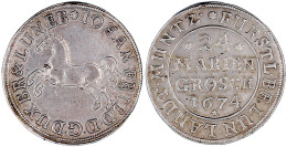 24 Mariengroschen 1674, Clausthal. Springendes Ross. 17,84 G. Sehr Schön/vorzüglich, Kl. Randfehler, In Diesem Gewicht S - Sonstige & Ohne Zuordnung