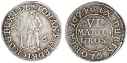 VI Mariengroschen 1674, Zellerfeld. Wilder Mann. Gutes Sehr Schön, Selten. Welter 1780. Fiala 1746/47. Knigge 2554. Knyp - Sonstige & Ohne Zuordnung