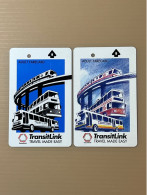 Singapore SMRT TransitLink Metro Train Subway Ticket Card, Adult Farecard Travel Made Easy, Set Of 2 Used Cards - Singapore
