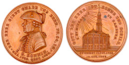 Bronzemedaille Von Lorenz 1862 Auf Die 100-Jahrfeier Der Einweihung Des Hamburger Michel Und In Andenken An Dessen Archi - Autres & Non Classés
