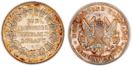 Silbermedaille O.J.(ab 1897) Von M. Mayer. Für 25 Jährige Mitgliedschaft Im 1872 Gegründeten Kriegerbund Konstanz. 33 Mm - Autres & Non Classés