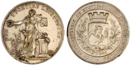 Versilberte Bronzemedaille O.J.(um 1900), Von Wilhelm Mayer. Lehrlingsprämie Gewerbeverein Stuttgart. 42 Mm. Für Tüchtig - Autres & Non Classés