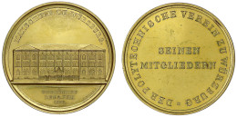 Vergoldete Silbermedaille 1856 Von Piltz. Der Polytechnische Verein Zu Würzburg. 44 Mm; 39,76 G. Vorzüglich/Stempelglanz - Autres & Non Classés