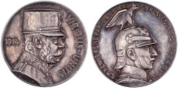 Silbermedaille 1914 V. Galambos, A.d. Waffenbrüderschaft Deutschland-Österreich. 34 Mm; 17,63 G. Vorzüglich/Stempelglanz - Non Classés