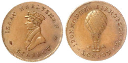 England: Kupfermedaille O.J. (1823) Auf Isaac Earlysman Sparrow, London. Brb. L./Ballon. 24 Mm. Sehr Schön/vorzüglich. B - Non Classificati