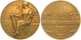 Frankreich: Bronzemedaille 1928 V. Baudichon, A.d. 50 Jf. Der PTT (Ges. Für Post, Telegraphen Und Telefon). Allegorie Si - Non Classés