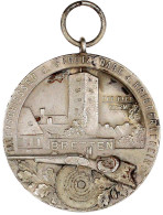 Versilb. Tragb. Bronzemedaille Auf Das Talerschiessen D. Schützenabt D. Kriegervereins Bretten. O.J. (ca. 1925). Pfeiffe - Unclassified