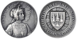 Silbermedaille 1911 Von Holy Freres. Jubiläumsschiessen In Olten. 23 Mm, 5,72 G. Sehr Schön/vorzüglich. Richter 1130b. - Non Classificati