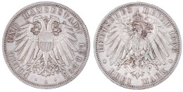 3 Mark 1909 A. Vorzüglich. Jaeger 82. - 2, 3 & 5 Mark Silber