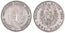 2 Mark 1876 A. Fast Vorzüglich, Kl. Kratzer. Jaeger 96. - 2, 3 & 5 Mark Silber