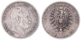 2 Mark 1880 A. Seltenes Jahr. Fast Sehr Schön. Jaeger 96. - 2, 3 & 5 Mark Silber
