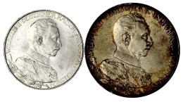 2 Und 3 Mark 1913 A. Regierungsjubiläum. Beide Fast Stempelglanz. Jaeger 111,112. - 2, 3 & 5 Mark Silver