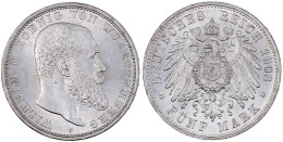 5 Mark 1908 F. Vorzüglich/Stempelglanz, Min. Randfehler. Jaeger 176. - 2, 3 & 5 Mark Silver