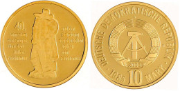 Neuprägung (2003) Zur 10 Mark Materialprobe In GOLD 1985, 40 Jahre Befreiung. P Rechts Vom Wappen, In Kleinerem Format.  - Andere & Zonder Classificatie