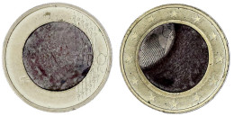 1 Euro 2002 J Mit Starkem Schrötlingsfehler (fehlendes Material) Und Dadurch Starken Prägeausfällen In Der Pille. 5,81 G - Autres & Non Classés