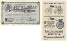 Das Schwedische Fahrradmagazin, Werbeschein Zu 1000 Kronen O.D. II, Eingerissen - Schweden