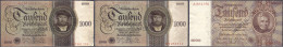 3 Scheine Zu 2x 1000 Reichsmark 11.10.1924. Serie A, Udr.-Bst R U. T Und 1x 1000 Reichsmark 22.2.1936. Alle Mit Perforat - Other & Unclassified