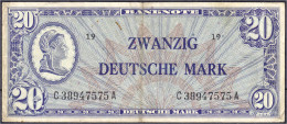 20 Deutsche Mark (Liberty) O.D. (1948). Kenn-Bst./Serie, C/A. Platte 19. III-IV, Selten. Rosenberg 246a. Grabowski. WBZ- - Altri & Non Classificati