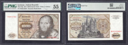 1000 Deutsche Mark 1.6.1977. Serie W/G. PMG Grading 55 About Uncirculated. Rosenberg 280a. Grabowski. BRD-24a. Pick 36. - Other & Unclassified