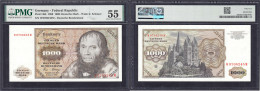 1000 Deutsche Mark 2.1.1980. Serie W/M. PMG Grading 55 About Uncirculated. Rosenberg 291a. Grabowski. BRD-35a. Pick 36b. - Otros & Sin Clasificación