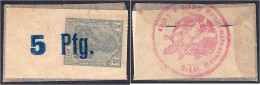Stadt, 5 Pfg. O.D. Hülle (ungemustert) Mit Blauem Wertaufdruck, Mit Stempel. I-II. Tieste 0030.10.05 B. - [11] Local Banknote Issues