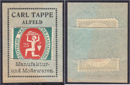 Carl Tappe, Manufaktur- Und Modewaren, 25 Pfg. O.D. I-II. Tieste 0030.15.01. - Lokale Ausgaben