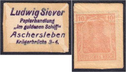 Ludwig Siever, Papierhandlung Im Goldenen Schiff, 10 Pfg. O.D. Karton. III / III- Tieste - (0225.15.01). - [11] Emissioni Locali