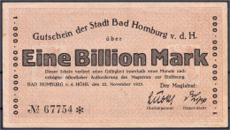 Stadt, 1 Bio. Mark 22.11.1923. I-, Leicht Stockfleckig. Dießner. 348.2. - [11] Emissioni Locali