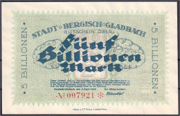 Stadt, 5 Bio. Mark 5.9.1923. Wz. Schleifenkreuz I- Dießner. 051.2. - [11] Local Banknote Issues