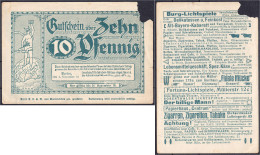 Gesellschaft Für Gutscheinreklame, 10 Pfg. 1.12.1919. Ohne Wz. III, Fehlstelle. Tieste 0460.090.06. - [11] Lokale Uitgaven