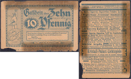 Gesellschaft Für Gutscheinreklame, 10 Pfg. 1.1.1920. Ohne Wz. IV-, Hinterklebt. Tieste 0460.090.11. - [11] Emissioni Locali