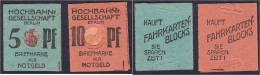 Hochbahn-Gesellschaft Berlin, 5 Und 10 Pfg. O.D. Kartonhüllen Mit Briefmarkeneinlage. I-II. Tieste 0460.125.15,16. - [11] Emissioni Locali