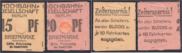 Hochbahn-Gesellschaft Berlin, 15 Und 20 Pfg. O.D. Kartonhüllen, 1x Mit Und 1x Ohne Briefmarke. I-II. Tieste 0460.125.21. - [11] Emissioni Locali