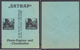 Satrap, Photo-Papiere Und - Chemikalien, Ohne Wert (Briefmarke) O.D. Karton Mit Briefmarkeneinschub. I-II. Tieste 0460.2 - [11] Emissioni Locali