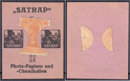 Satrap, Photo-Papiere Und - Chemikalien, 10 Pfg. O.D. Karton Mit Briefmarkeneinschub. II-III. Tieste 0460.210.01. - [11] Emissions Locales