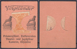 Voigtländer, 10 Pfg. O.D. Karton Mit In Schlitze Gesteckter Briefmarke. II. Tieste 0870.15.01. - [11] Emissions Locales