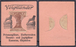 Voigtländer, 5 Pfg. O.D. Karton Mit In Schlitze Gesteckter Briefmarke. I-II. Tieste 0870.15.01. - [11] Emissions Locales