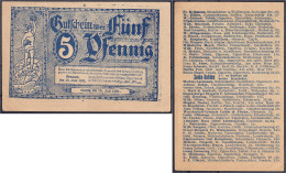 Gesellschaft Für Gutschein-Reklame Eingetr. Gen.m.b.H., 5 Pfg. 10.6.1920. II. Tieste 0895.060.01. - [11] Emissioni Locali