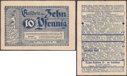 Gesellschaft Für Gutschein-Reklame Eingetr. Gen.m.b.H., 10 Pfg. 10.6.1920. II. Tieste 0895.060.03. - [11] Emissions Locales