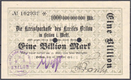 Kreissparkasse, 1 Bio. Mark 30.10.1923. Mit Unterschriften. II. Dießner. 086.4. - [11] Emissioni Locali